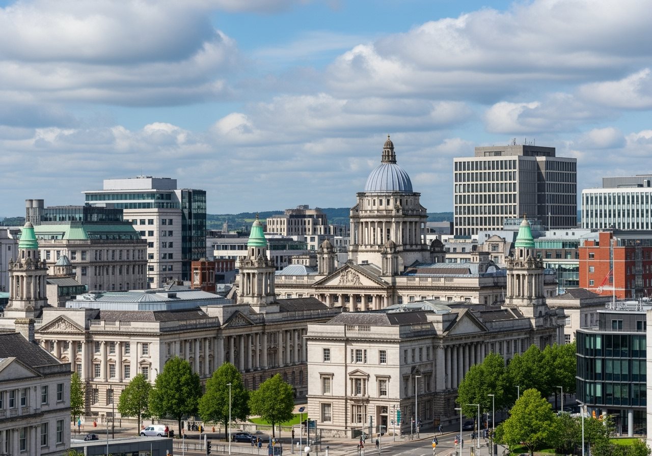 Belfast centre-ville avec l'Hôtel de Ville