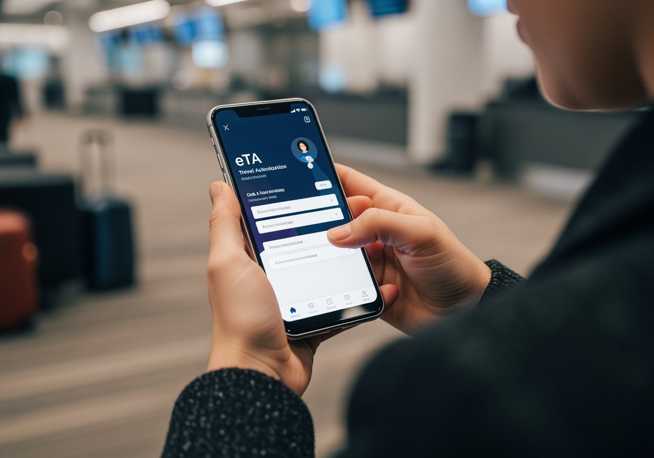 Processus de demande eTA sur smartphone