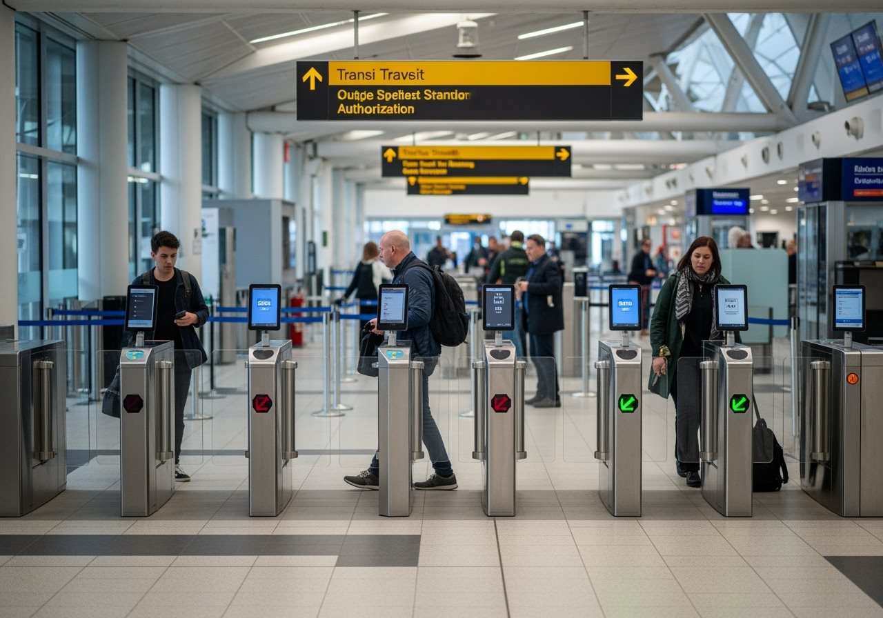Procédure de transit avec eTA dans un aéroport britannique